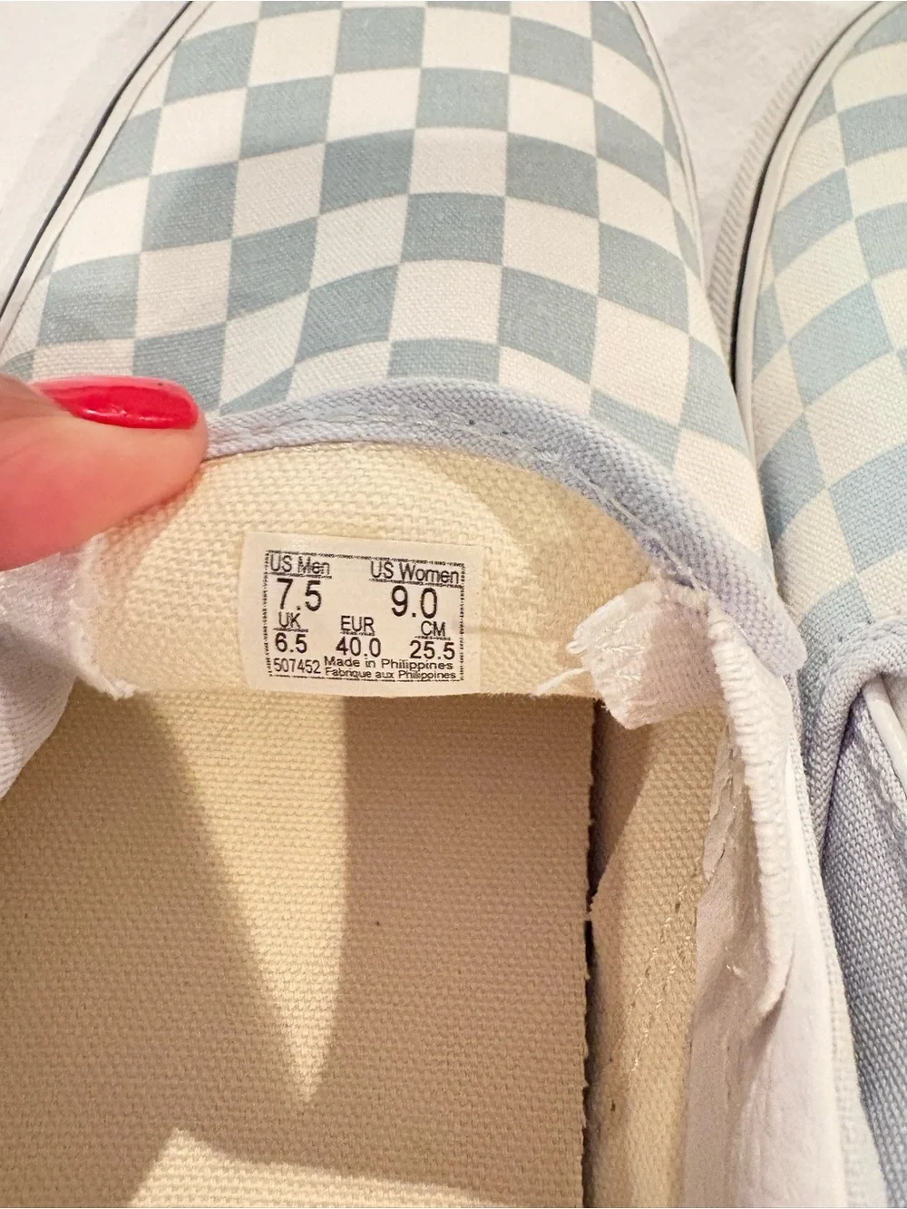 Vans Checkerboard Slip-On Sneakers - Light Blue & White